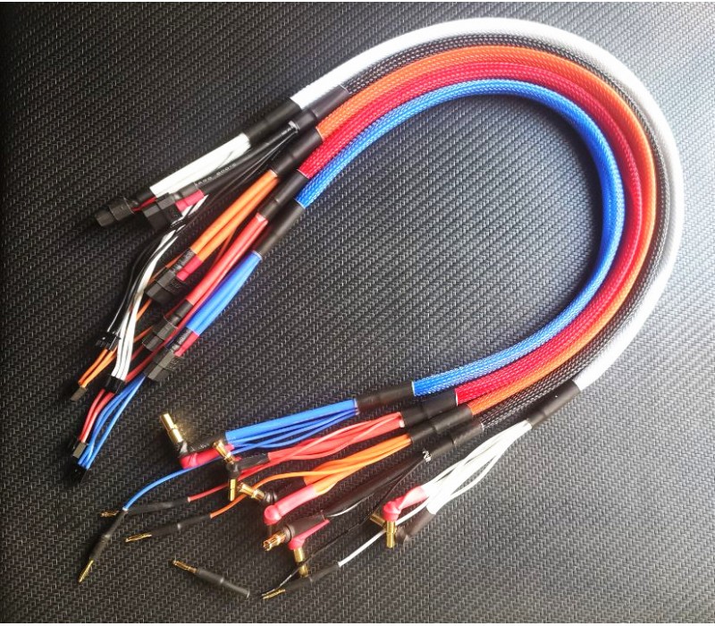 XT60 input 2S charge leads 600mm with 4/5 step bullet,  5 colors optional, wholesale only MK5713