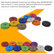Thumb lock nut without step, different colors optional  wholesale only MK5949