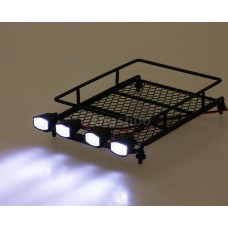 Roof Luggage Rack with LED Light Bar for 1/10 1/8 RC Car Durable