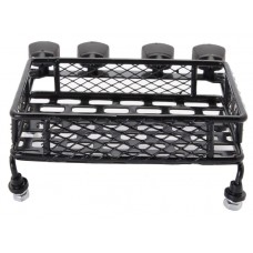 Roof Luggage Rack Tray With LED Light Bar For 1/10 1/8 RC Cars  Black