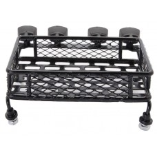 Roof Luggage Rack Tray With LED Light Bar For 1/10 1/8 RC Cars  Black