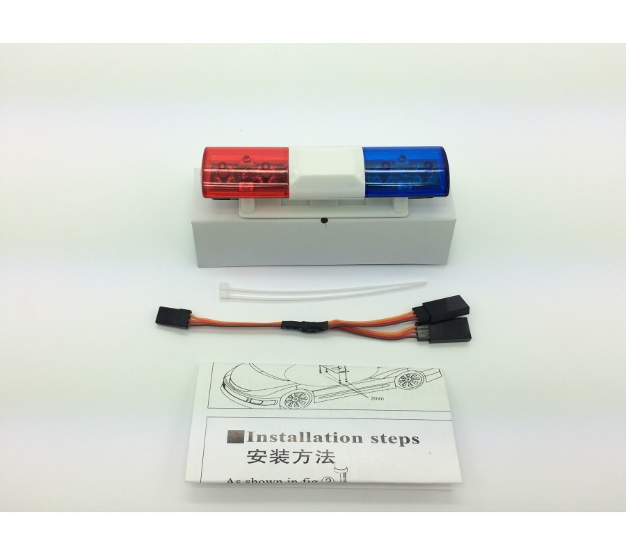 RC Police Light Bar  Rotating Flashing LED (red and blue) Type 1