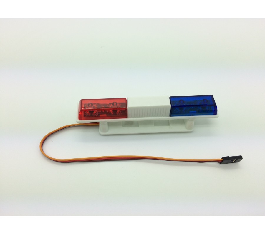 RC Police Light Bar Rotating Flashing LED (red and blue) Type 2