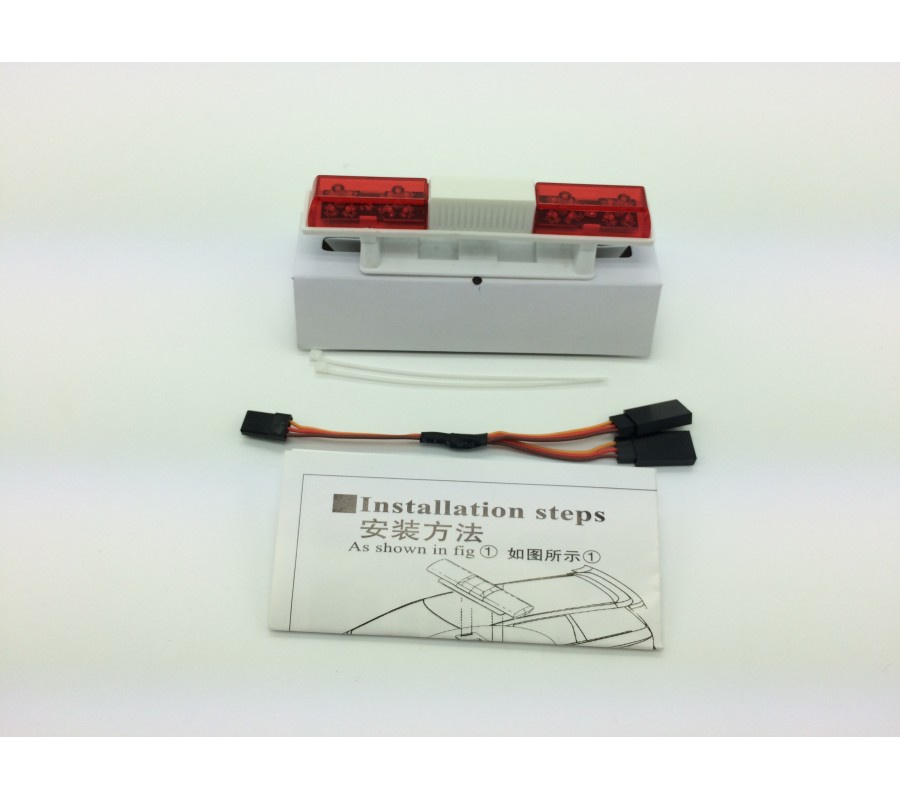 RC Police Light Bar Rotating Flashing LED (red and red) Type 1