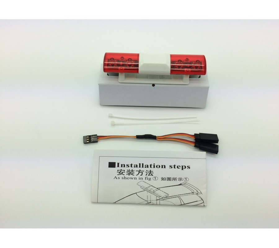 RC Police Light Bar Rotating Flashing LED (red and red) Type 2