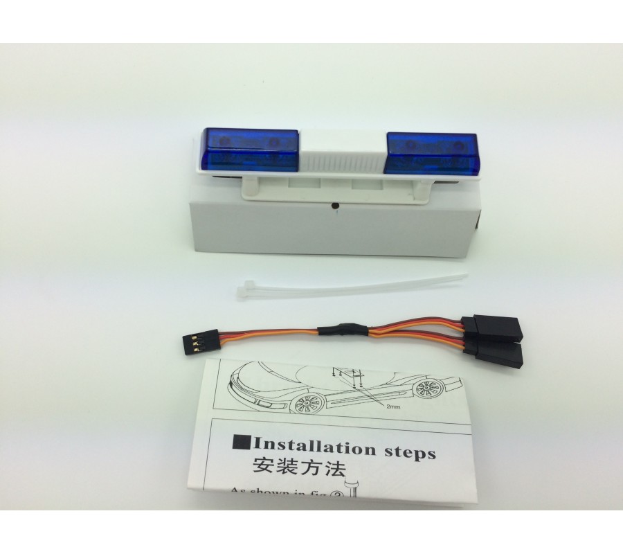 RC Police Light Bar Rotating Flashing LED (Blue and blue) Type 1
