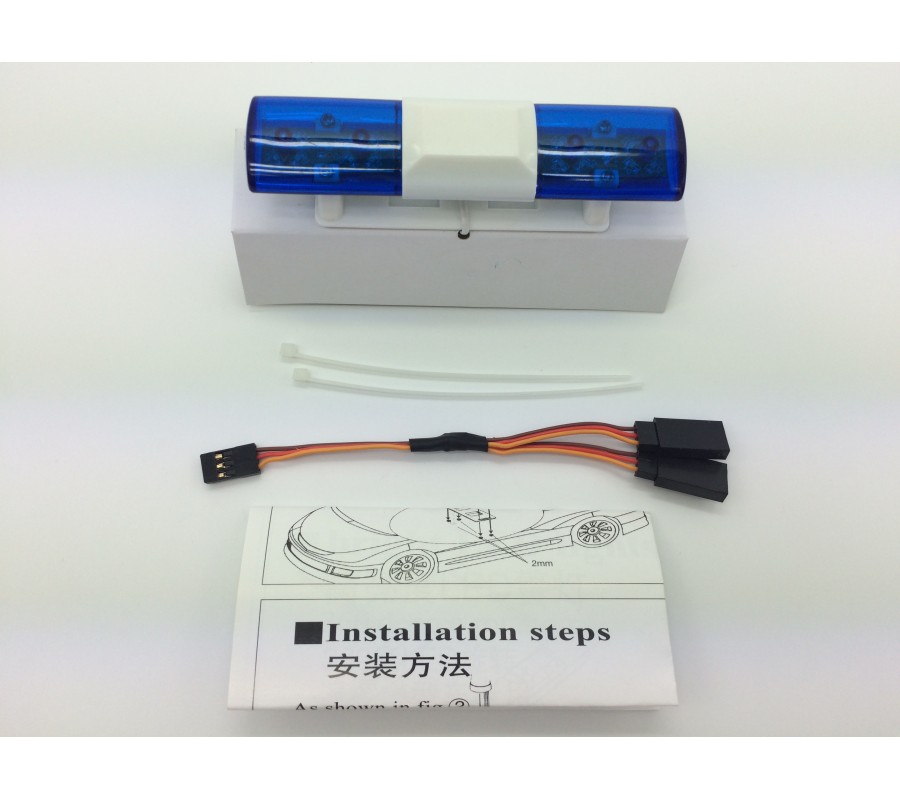 RC Police Light Bar Rotating Flashing LED (Blue and blue) Type 2
