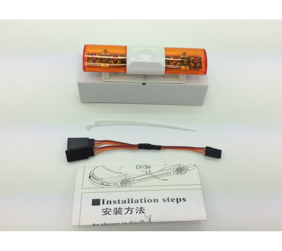 RC Police Light Bar Rotating Flashing LED (orange and orange) Type 1