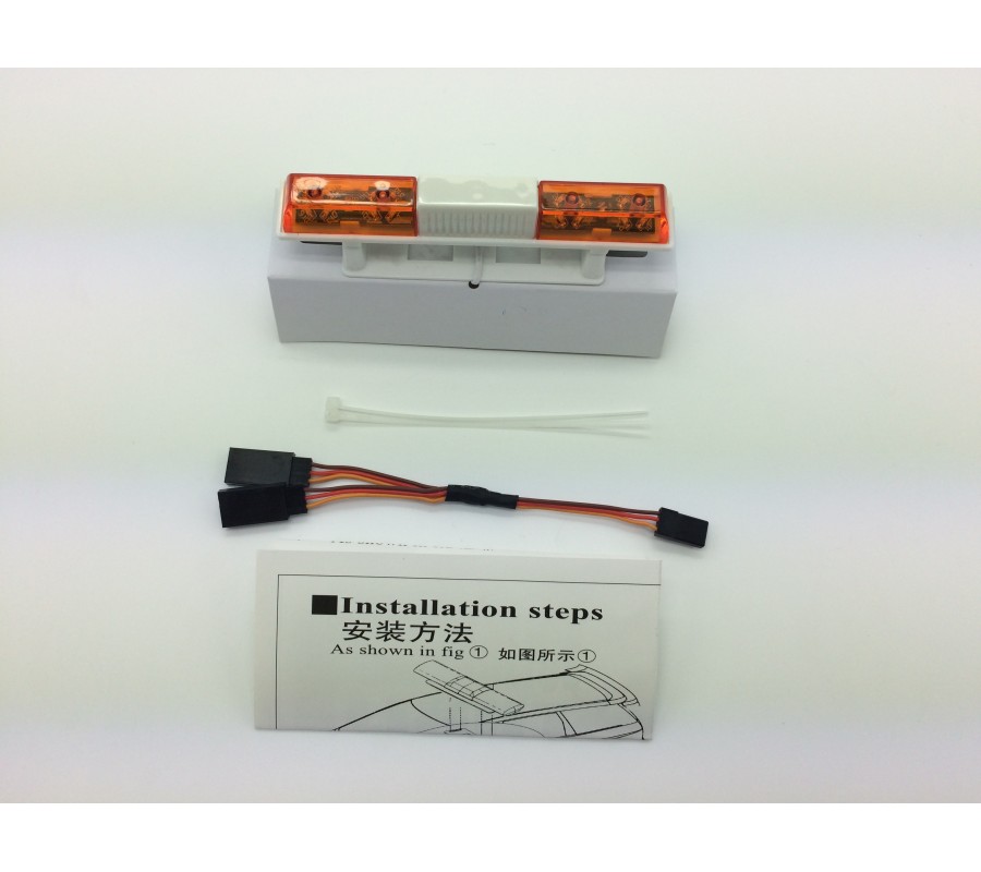 RC Police Light Bar Rotating Flashing LED (orange and orange) Type 2