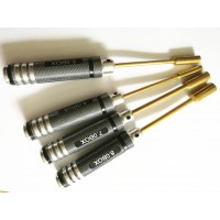 Hex screw sockets 4pcs with black handle(  Titanium  plated）