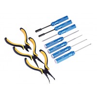 Hex screw driver 10pcs set with hex blue handlebar 