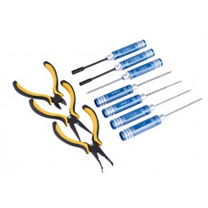 Hex screw driver 10pcs set with rounded blue handlebar 