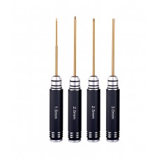 Hex screw driver 4pcs set with hex black handlebar (  Titanium）