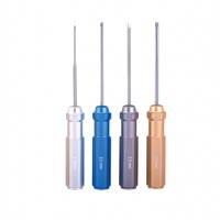 Hex screw driver 4pcs set with hex colorful handlebar ( High-speed steel）