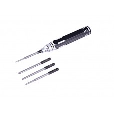 4 IN 1  Hex screw driver  with hex black handlebar (white steel)