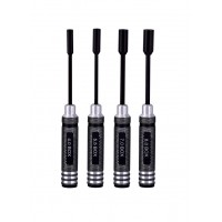 Hex socket driver Nut driver Tool set 4pcs rounded black handlebar (Tool steel)