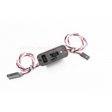 Switch Wire with light, JR male To FUTABA Female，3lines  PVC (silver jacketed) wire 200mm +200mm, big switch 